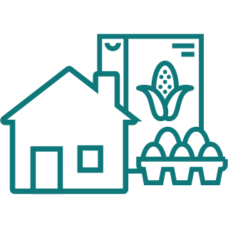 icon of house and food